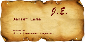 Janzer Emma névjegykártya