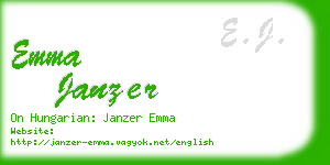 emma janzer business card